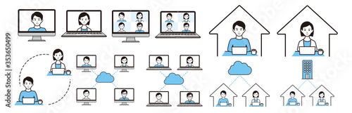 remote work at home icon