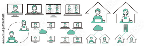 remote work at home icon