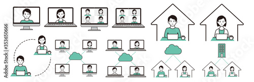 remote work at home icon