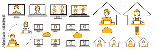 remote work at home icon
