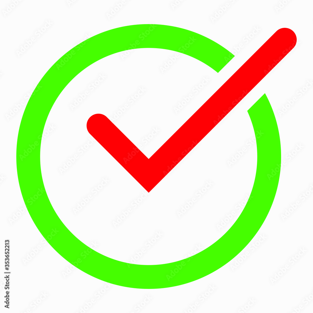 Ok vector icon. Flat green symbol. Check mark icon design. Confirmations. The choice. Notification. Ok vector icon. Flat green symbol. Check mark icon design. Confirmations. The choice. Notification.