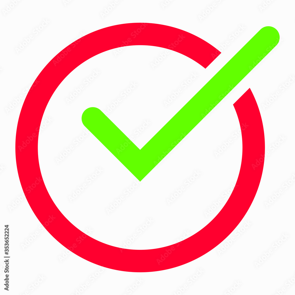 Ok vector icon. Flat green symbol. Check mark icon design. Confirmations. The choice. Notification. Ok vector icon. Flat green symbol. Check mark icon design. Confirmations. The choice. Notification.