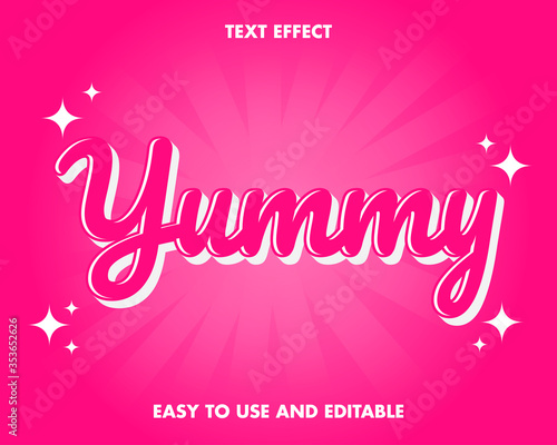 Editable text effect - yummy style