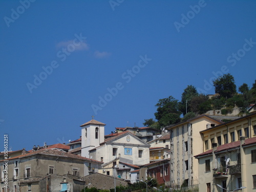 View of the City of Taverna (Calabria, Italy) with the church of Saint Barbara