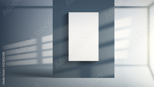 Room Interior With Empty Banner With Sunlight