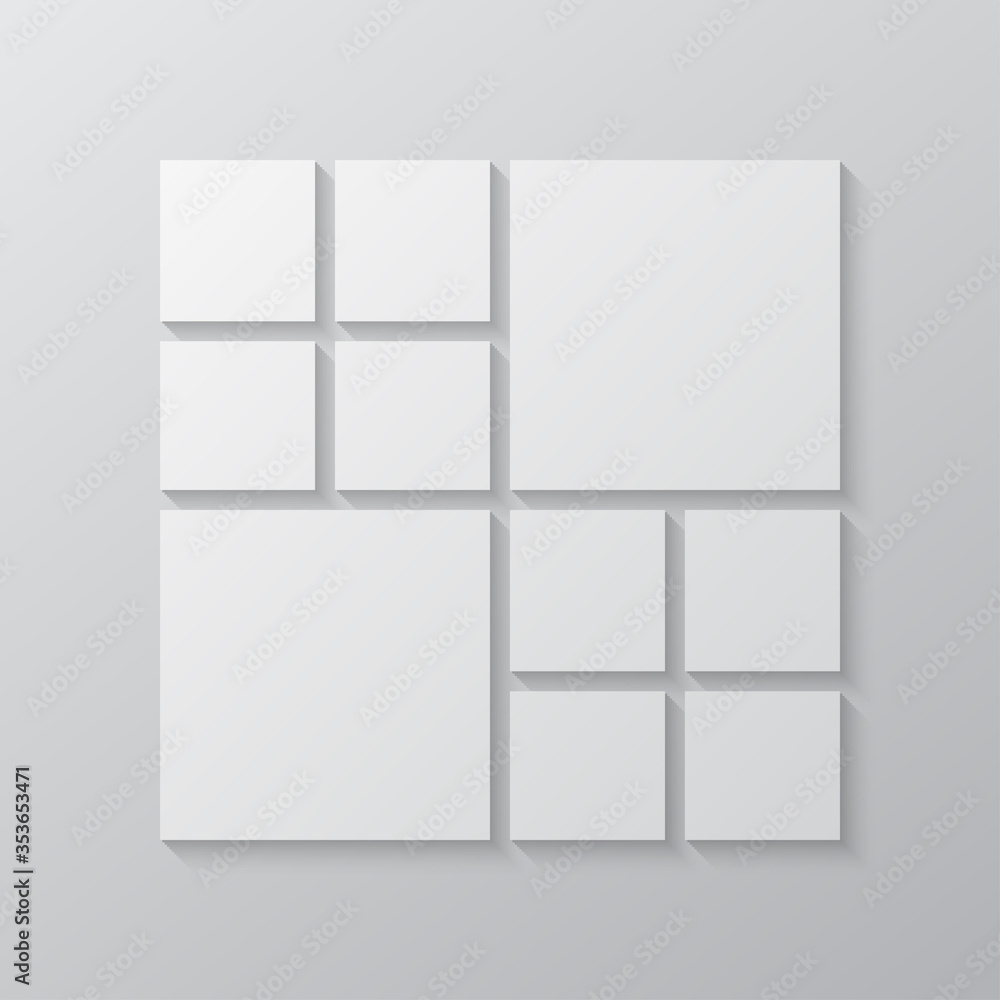 Vector empty collage board ten images, photo Vector empty collage board ten images, photo