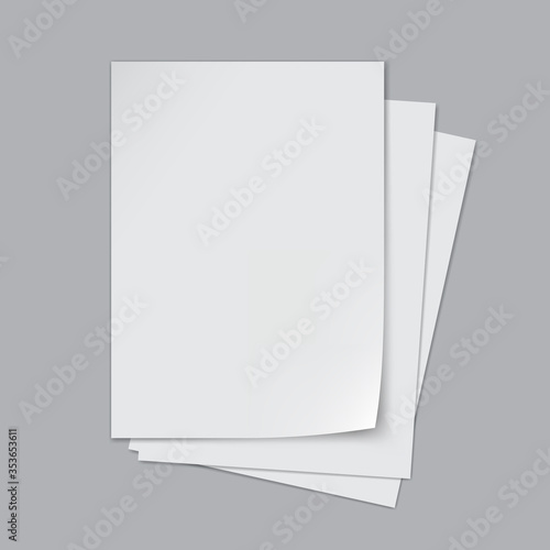 Stack Of A4 Paper Sheets With Shadows