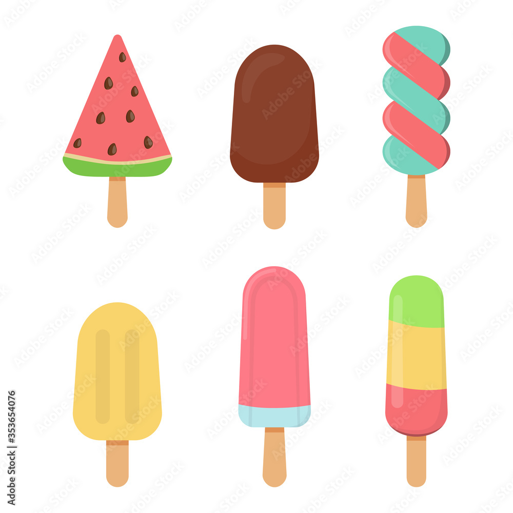 Ice cream collection. Vector illustration. Ice cream collection. Vector illustration.