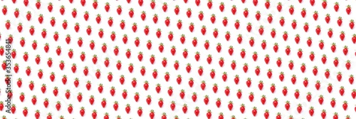 Closeup shot of fresh strawberries pattern. Isolated