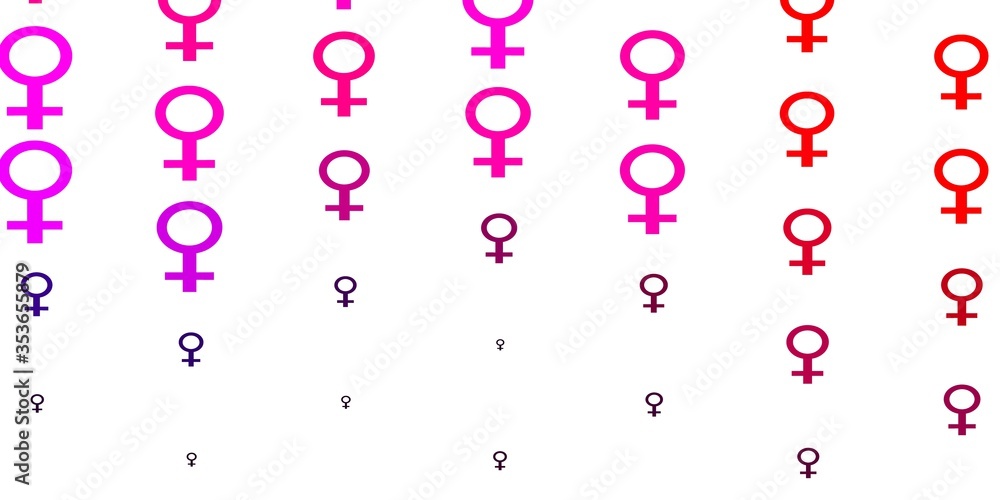 Light Pink, Yellow vector background with woman symbols. Light Pink, Yellow vector background with woman symbols.
