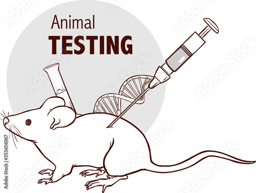 Vector image mouse in lab experiments