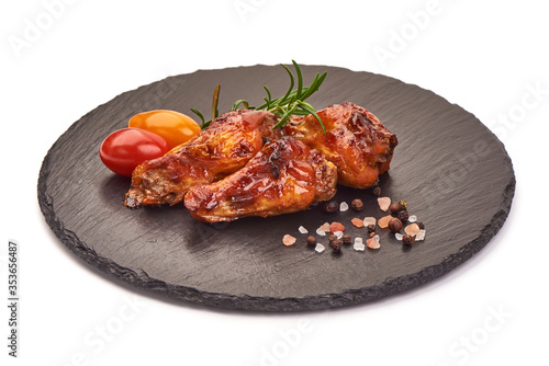 Grilled Chicken wings buffalo, american dishes, isolated on white background