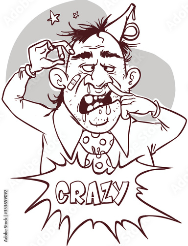 A crazy person in vector stock illustration