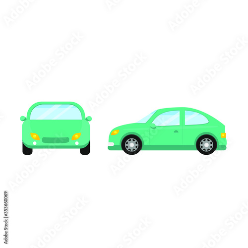 Fototapeta Naklejka Na Ścianę i Meble -  This is a collection of cars in a flat style. Vector illustration isolated on white background.