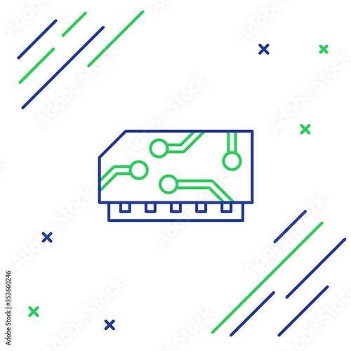 Line RAM, random access memory icon isolated on white background. Colorful outline concept. Vector.