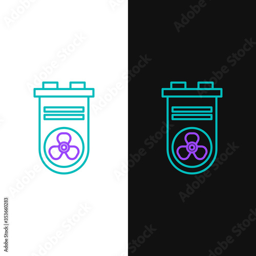 Line Video graphic card icon isolated on white and black background. Colorful outline concept. Vector.