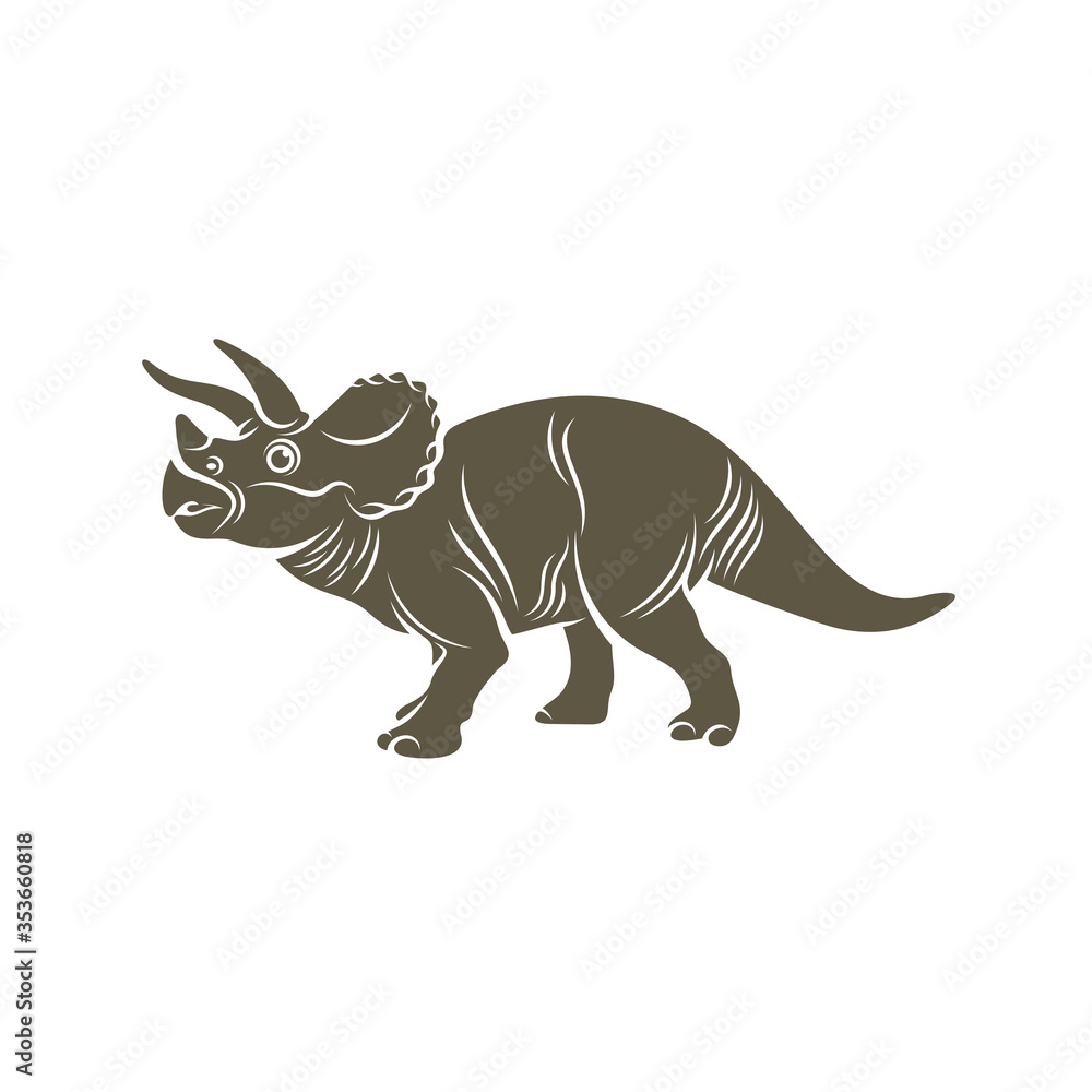 Obraz premium Triceratops dinosaurs logo design vector. Icon Symbol. Template Illustration