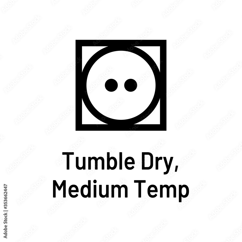 Tumble dry. Textile Care Symbols Stock Vector