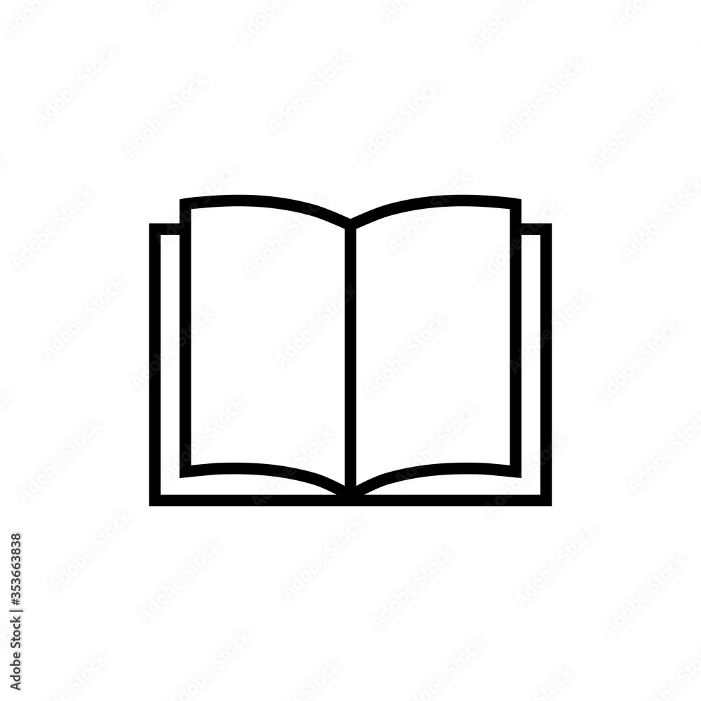 Book vector icon isolated on white background. Book vector icon isolated on white background.