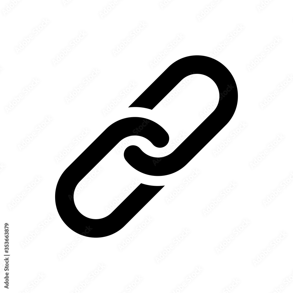 Chain link vector icon isolated on white background. Link icon. Chain link vector icon isolated on white background. Link icon.