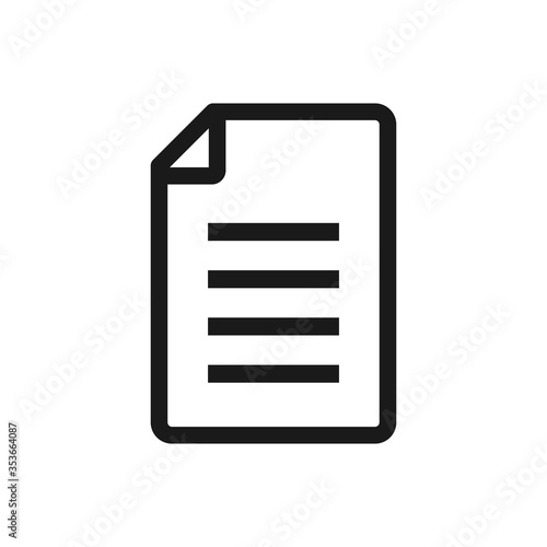 Document vector icon. File icon isolated on white background. Note © Andrii Arkhipov