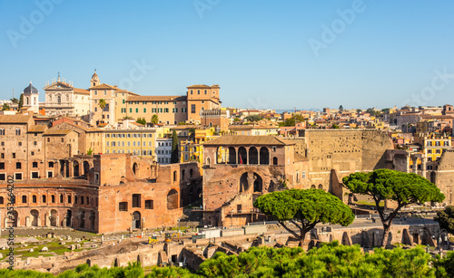 Forum Romanum view from the Capitoline Hill in Italy, Rome. Travel world © Kotangens