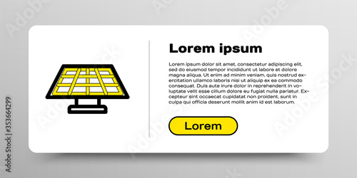 Line Solar energy panel icon isolated on white background. Colorful outline concept. Vector.