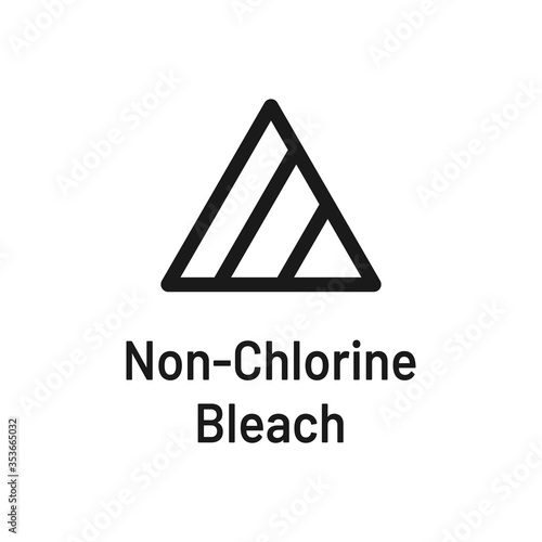 Laundry icon with text isolated on white background. Non-chlorine bleach symbol. Non chlorine. Washing sign.