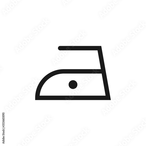 Laundry icon iron low temperature symbol sign isolated on white background. Washing sign.