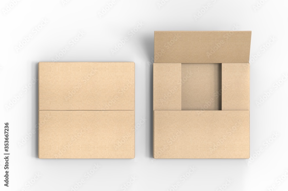Blank easy fold mailer box for branding and mock up design, 3d render illustration. Blank easy fold mailer box for branding and mock up design, 3d render illustration.