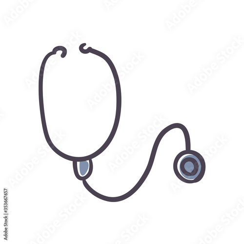 Medical stethoscope fill style icon vector design