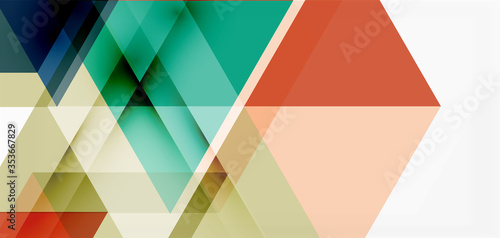 Geometric abstract background, mosaic triangle and hexagon shapes. Trendy abstract layout template for business or technology presentation, internet poster or web brochure cover, wallpaper