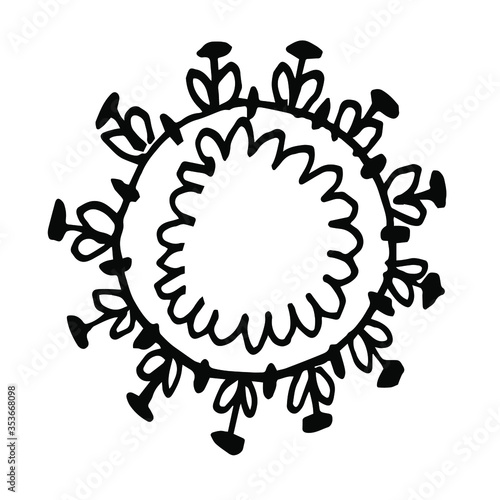 Bacteria is a coronavirus. Doodle style. Isolated on a white background. Infection. Wuhan coronavirus 2019-nov. SARS pandemic risk alert.  Vector.