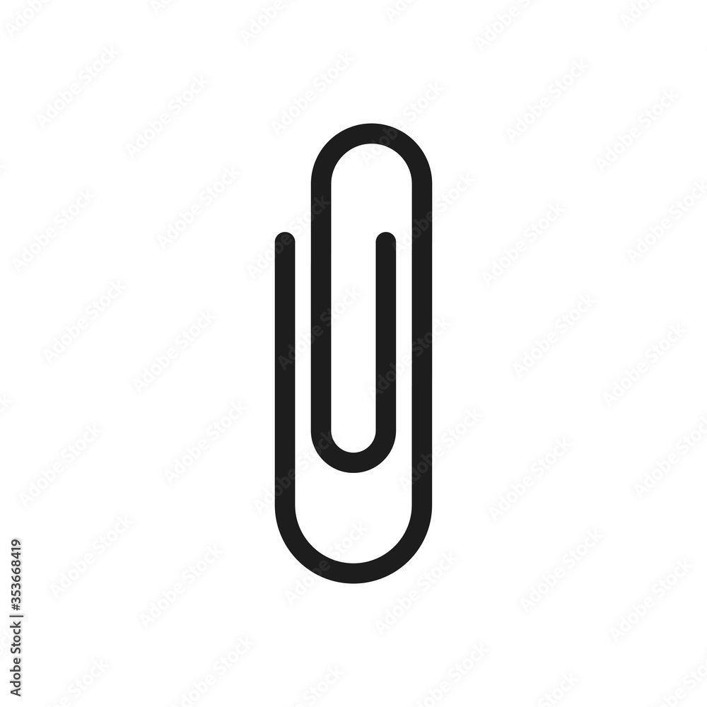 Paper clip icon isolated on white background. Paper clip icon isolated on white background.