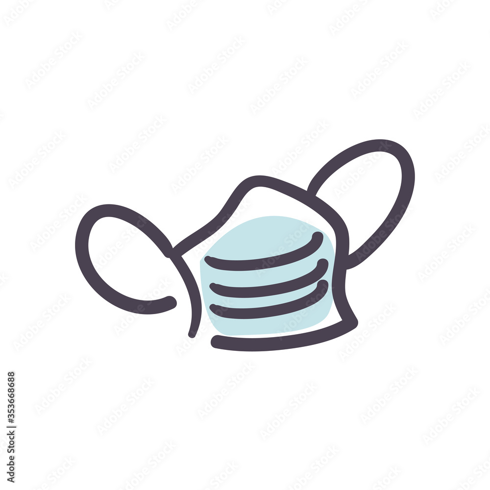 Medical mask fill style icon vector design Medical mask fill style icon vector design