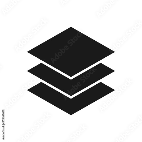 Layers vector icon on white background.  Layer stacking.