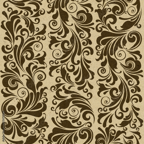 Seamless ornate baroque beige  old fashioned  color pattern