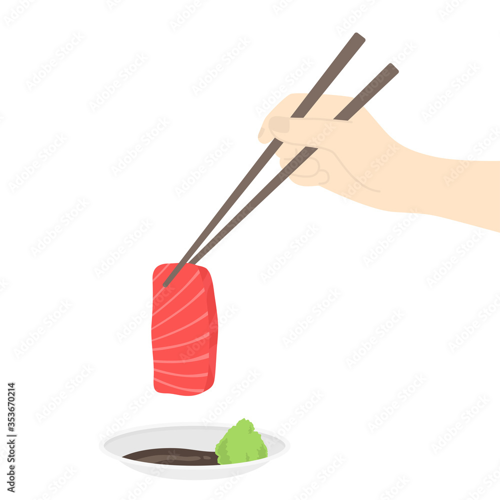 マグロの刺身を食べるイラスト Stock Vector Adobe Stock マグロの刺身を食べるイラスト Stock Vector Adobe Stock