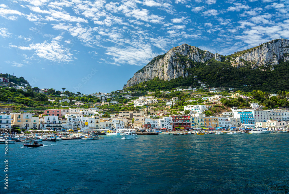 View of the Island of Capri, Amalfi Coast, Italy