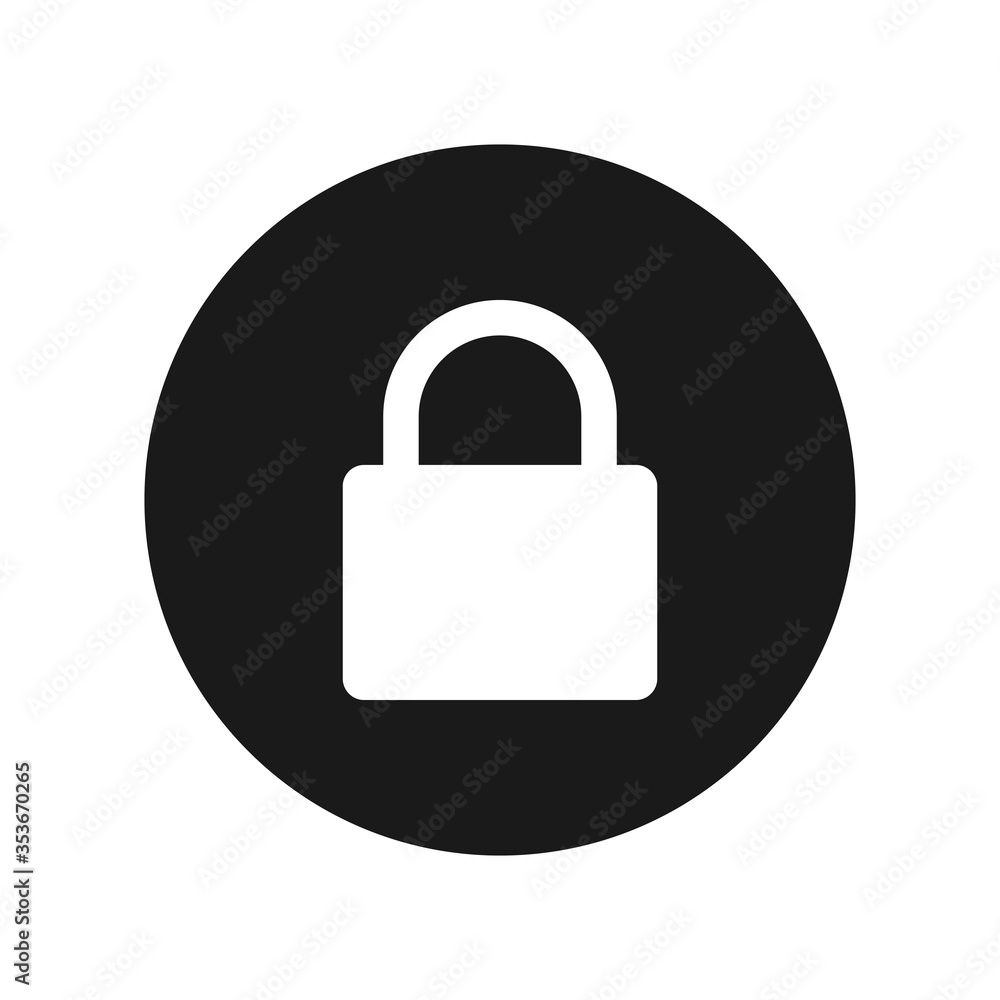 Flat padlock vector icon isolated on white background. Lock icon. Flat padlock vector icon isolated on white background. Lock icon.