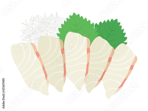 鯛の刺身のイラスト
