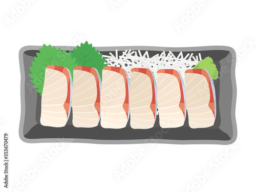 ハマチの刺身のイラスト