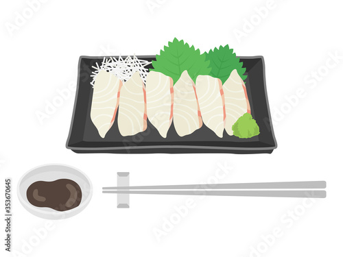鯛の刺身のイラスト
