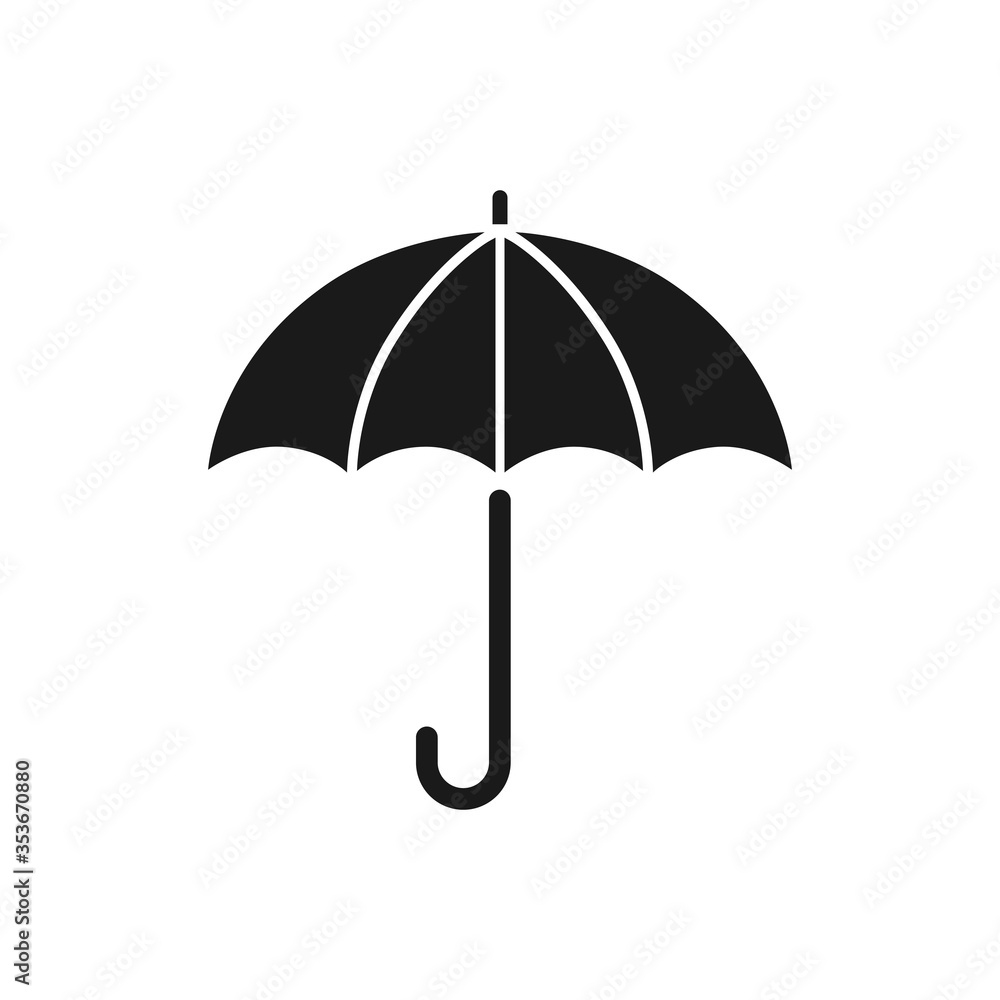 Umbrella flat vector icon isolated on white background. Umbrella flat vector icon isolated on white background.