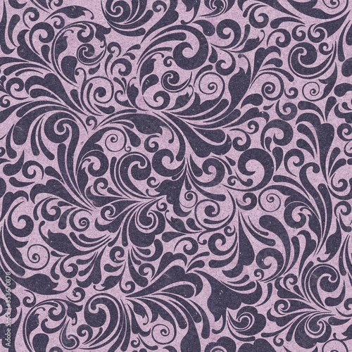 Seamless ornate baroque pattern. Violet ornate background