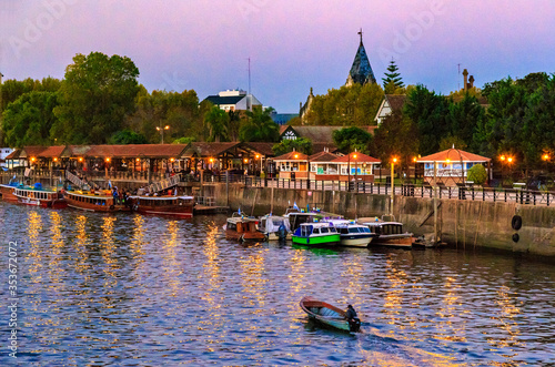 Fluvial station of Tigre at dusk. Buenos Aires, Argentina 