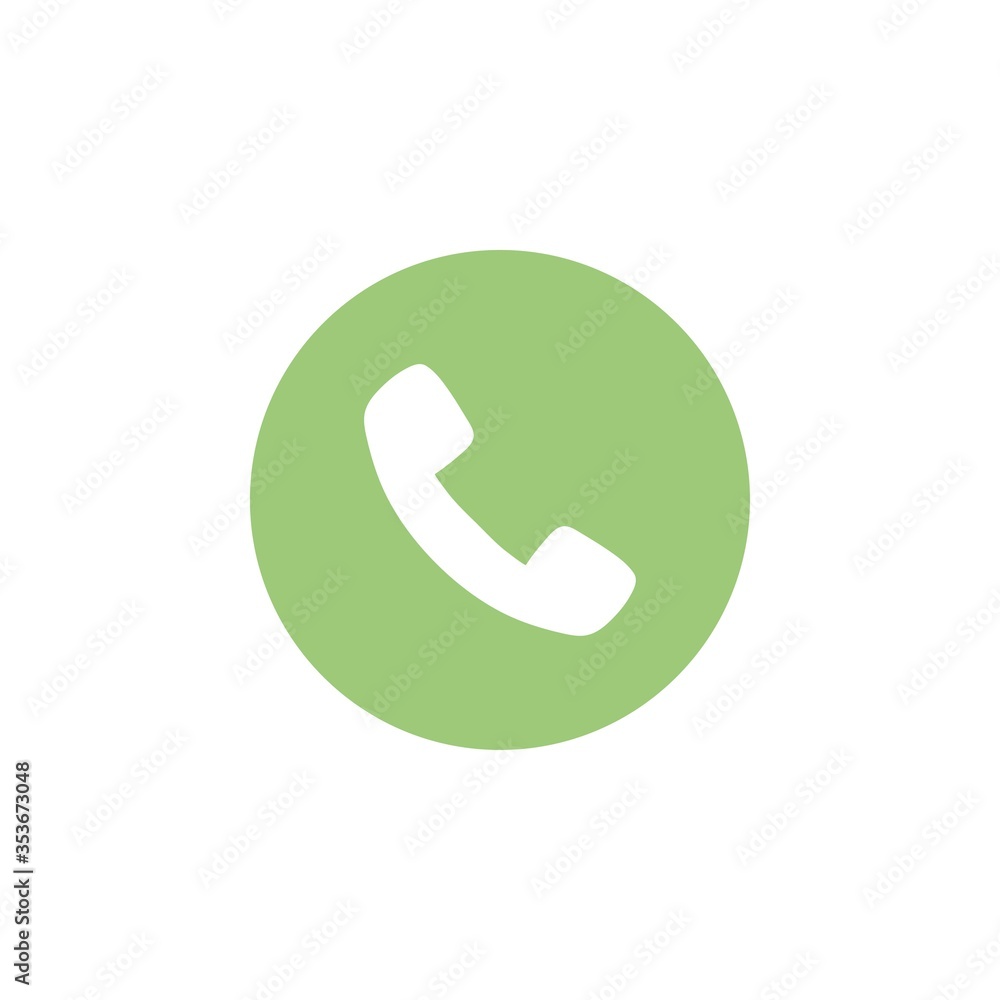 Accept/answer phone call button. Vector illustration icon. Accept/answer phone call button. Vector illustration icon.