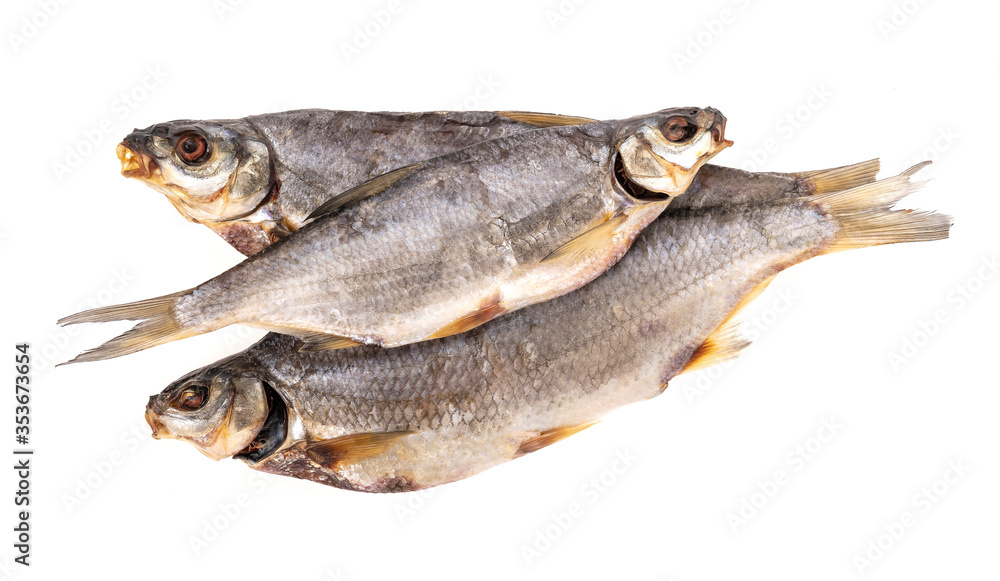 Dried fish it is isolated on a white background Dried fish it is isolated on a white background