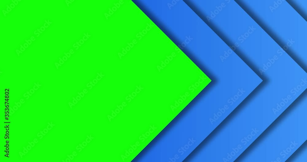 Abstract horizontal transition of blue arrows or triangle scrolling on green screen chroma key background. Drag effect edition. Geometric slide. 4k animation Abstract horizontal transition of blue arrows or triangle scrolling on green screen chroma key background. Drag effect edition. Geometric slide. 4k animation
