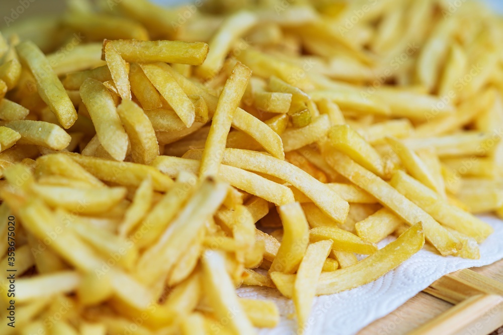 Close up of Tasty french fries potatoes thai street food market Close up of Tasty french fries potatoes thai street food market